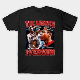 Allen Iverson The Answer Basketball Signature Vintage Retro 80s 90s Bootleg Rap Style T-Shirt